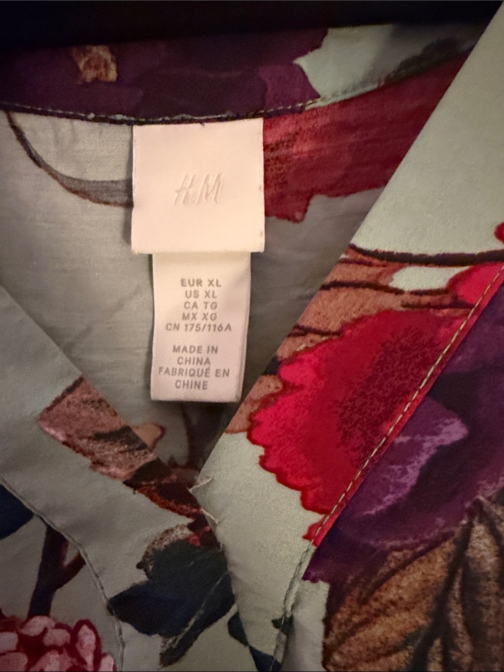 H&M Floral Maxi Dress in Mint with Red & Purple Blooms - Picture 2 of 4